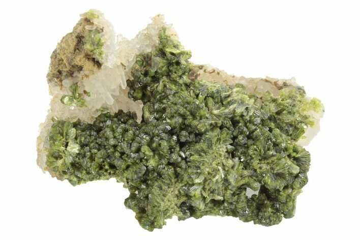 Lustrous Epidote with Quartz Crystals - Morocco #224817